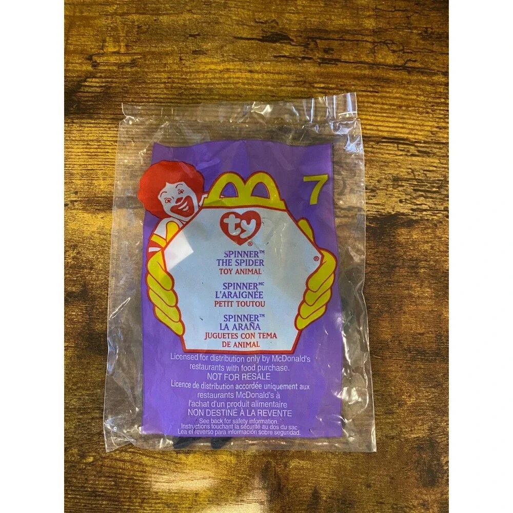 SPINNER the spider #7 2000 TY Teenie Beanie Babies McDonalds NEW in bag